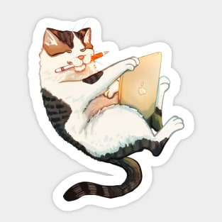 iPad Artist Cat Sticker